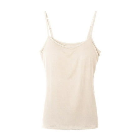 

Greyghost Womens Camisole Adjustable Strap Tank Tops with Shelf Bra Stretch Undershirts