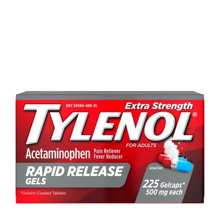 Tylenol Extra Strength Rapid Release Gels with Acetaminophen, 225 (Best Gel For Osteoarthritis)