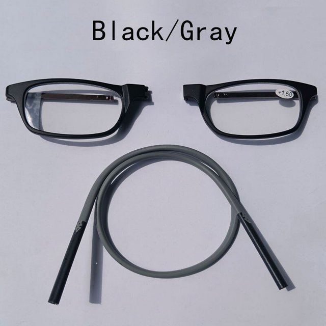 Gafas de lectura magnéticas portátiles que se pueden colgar alrededor del cuello con cordón ajustable para hombres y mujeres