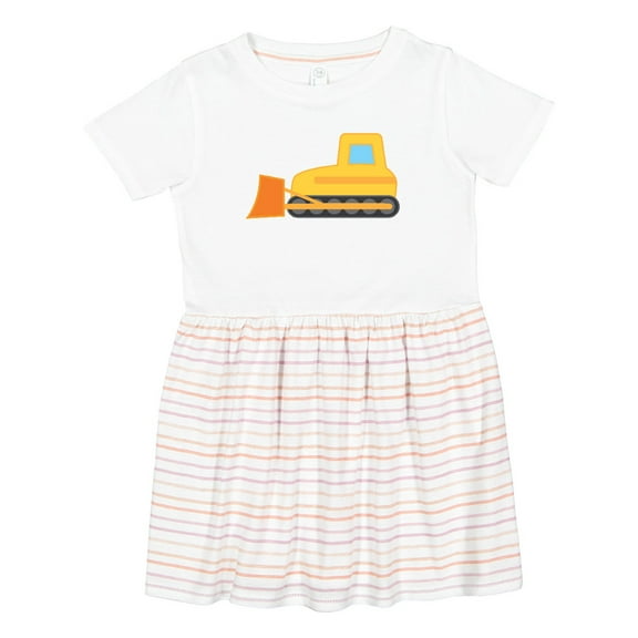 Inktastic Bulldozer Construction Truck Girls Toddler Dress
