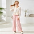 thumbnail image 6 of JUMEYU School Outfits for Girls Girls Clothes Set Shirt Top and Pants Kids 2 Piece Outfits for Casual Size 12-13 (Pink,12-13 Years), 6 of 8