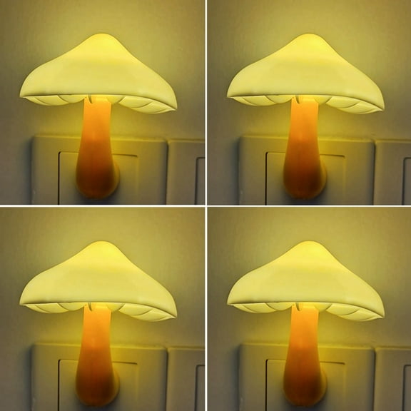 4 Pack Plug in Night Light, Mushroom Light LED Nightlights for Kids, Adults, Bedroom, Bathroom,Hallway