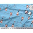 thumbnail image 3 of Soimoi Blue Cotton Duck Fabric Notes & Guitar Musical Instrument Print Fabric by the Yard 42 Inch Wide, 3 of 3