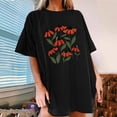 thumbnail image 2 of Drses Womens Summer Tops Oversized Tshirt Flower Graphic Tees Short Sleeve Shirts Summer Casual Loose Flower Plant Shirts Tops, 2 of 5