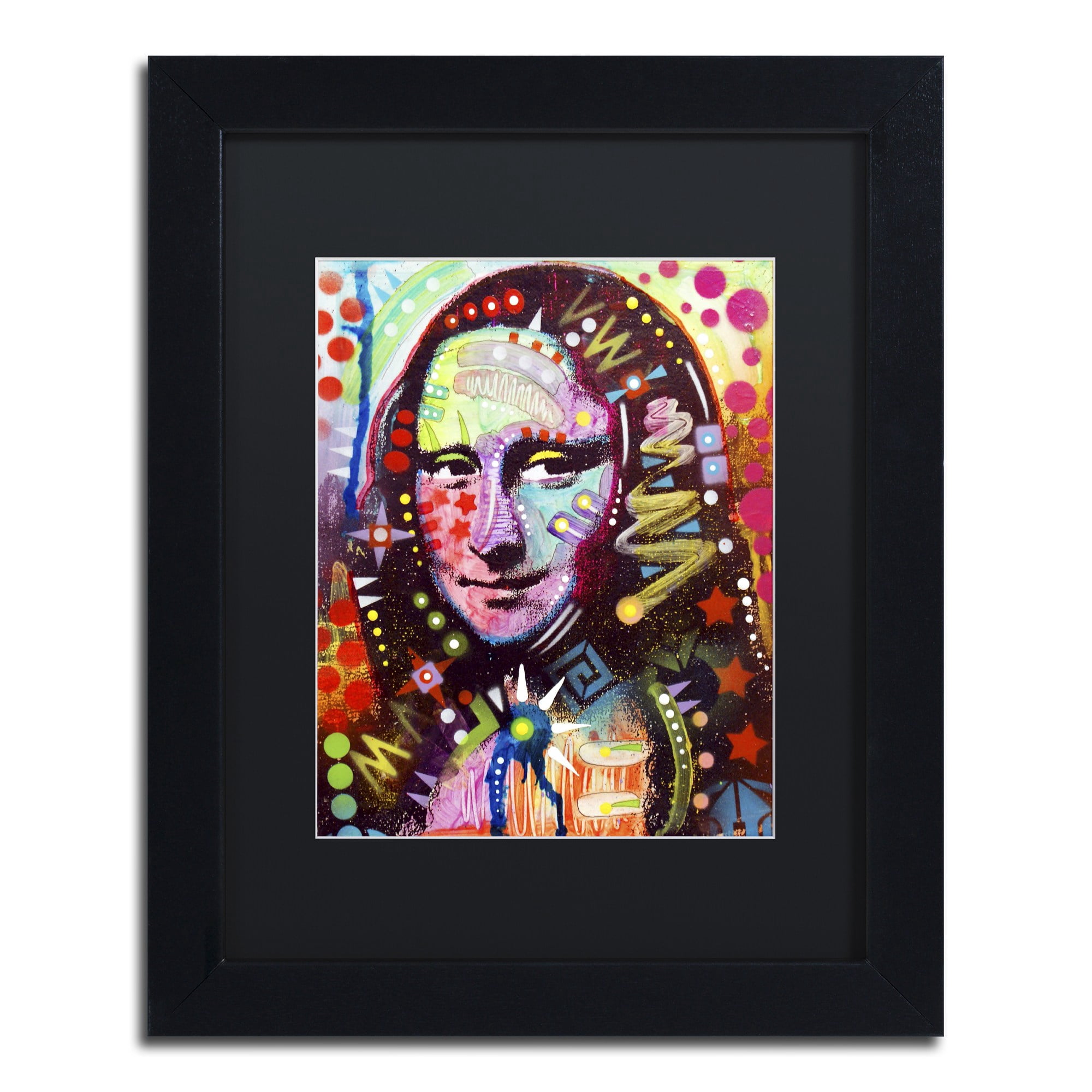 Trademark Fine Art "Mona Lisa" Canvas Art by Dean Russo, Black Matte, Black Frame