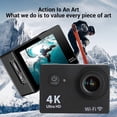 thumbnail image 2 of Runbaixing Waterproof 4K 20MP Action Camera with 2.4G Remote Control 2.0, Black, 2 of 8