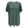 thumbnail image 5 of Women Blouses Compression Workout Corduroy Flannel Women Quick Fit Womens Tops 3/ 4 Sleeve Loose Fit Long Sleeve Thin Shirt Tee Shirts Casual Ladies Long Dress Tops Business Shirts Extra Green XL, 5 of 5