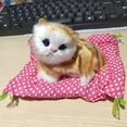 thumbnail image 3 of Flmtop Cats Doll Sound Birthday Gift PP Cotton Simulation Plush Sleeping Cats Toy for Children, 3 of 8
