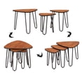thumbnail image 4 of VECELO 3-Piece Nesting Tables, Stacking End Coffee Table for Living Room/Bedroom/Office, Brown (Set of 3), 4 of 9