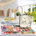 thumbnail image 4 of Coffee Mat Vintage Coffee Bar Accessories for Coffee Maker Coffee Machine Coffee Pot Espresso Machine Dish Rack Absorbent Dish Drying Mat Dishes Drainer Pad 18 x 24 Inch, 4 of 6