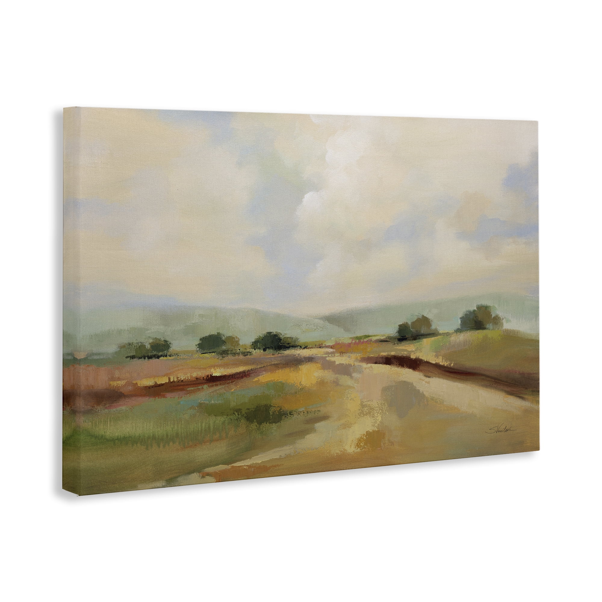Stupell Industries Solitary Rural Landscape Landscape & Nature Painting Wrapped Canvas Art Print Wall Art, 24 x 16