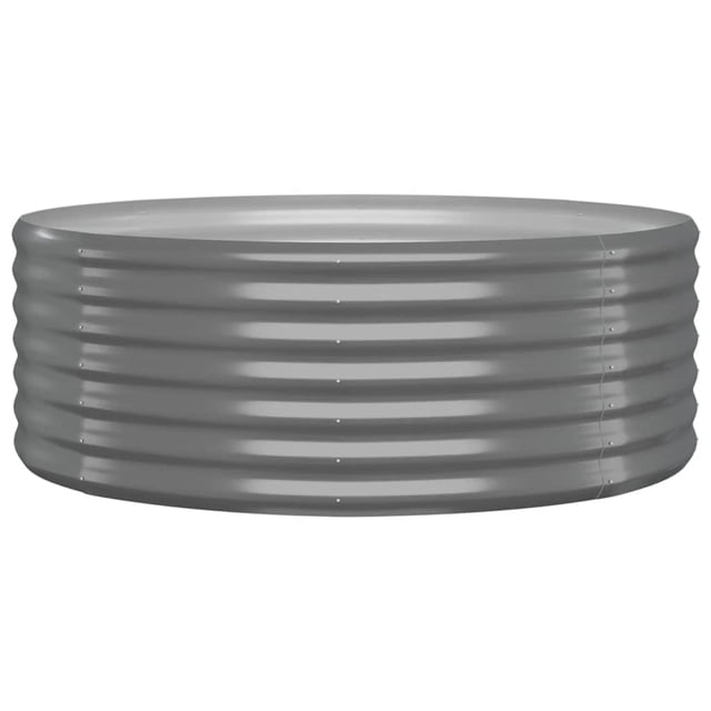 Cama elevada para patio VidaXL, acero con recubrimiento en polvo gris, 100 x 100 x 36 cm