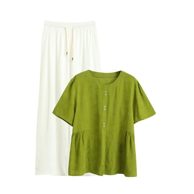 Womens Pajama Sets Short Sleeve Pjs Tops with Long Straight Leg Pants Sleepwear Casual Two Piece Outfit Loungewear