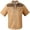 Khaki, variant on Conairie Western Shirts For Mens Embroidered Cowboy Button Collar Short Sleeve Shirt Regular Fit Business Casual Blouse With Floral Design Black L
