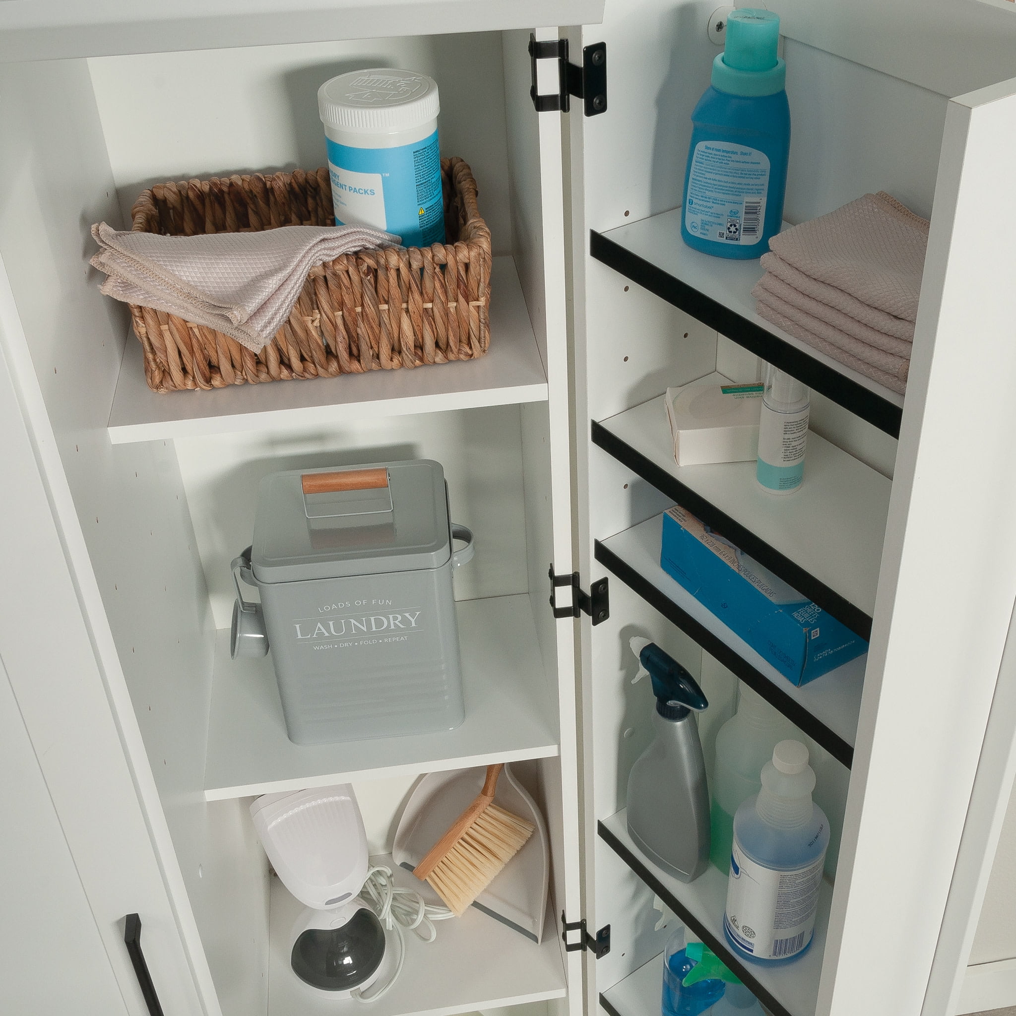 Sauder Homeplus 2-Door Engineered Wood Storage Cabinet in Soft White
