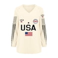 thumbnail image 4 of MEICHEN Summer Usa 250th Anniversary Printed V Neck T Shirt for Women Fashion Patriotic Pullover Top Casual Blouse Graphic Tee, 4 of 4