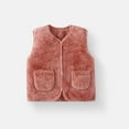 thumbnail image 3 of Toddler Fleece Vest Girls Button Down Winter Warm Sherpa Jackets Sleeveless Casual Fall Fuzzy Coat Pink, 3-4 Years, 3 of 3