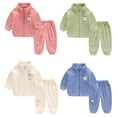 thumbnail image 2 of XBASW Baby Toddler Girls' Fleece Jogger Tracksuit 2 Piece Set Plush Zip Sweatshirt Coat and Warm Sweatpants 6 Spring Autumn Winter Sweatsuit 6M-5T, 2 of 8