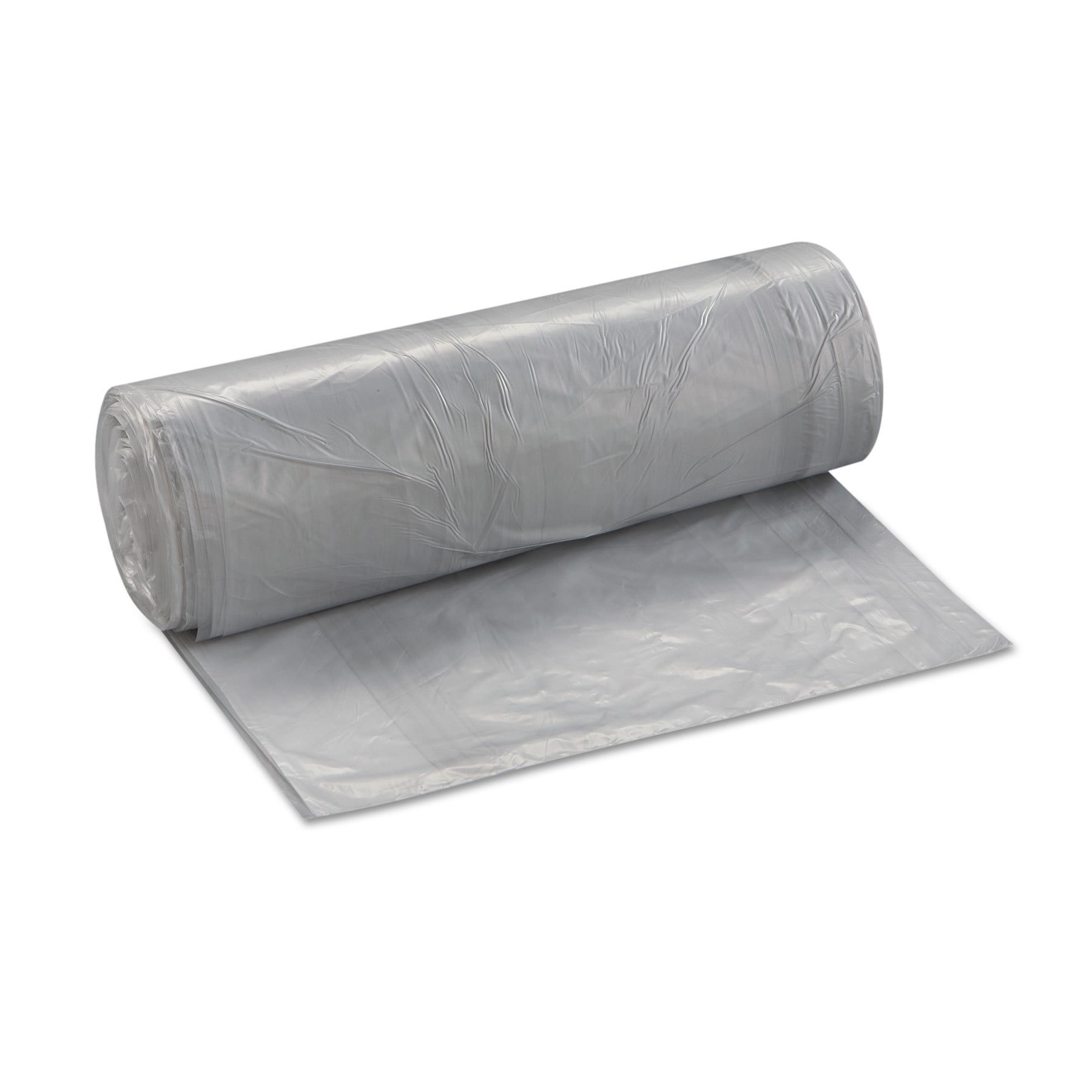 Inteplast Can Liners 30-Gallon Clear Garage Commercial Garbage Bag, 250 Count,10 Pack