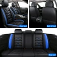 thumbnail image 2 of FANOTEK Black & Blue, PU Leather, Adjustable Covers, Front Rear Seat Covers, 5 Pieces, 2 of 14