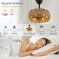 thumbnail image 5 of Cusp Barn 18 inch Ceiling Fan with Light Rattan Caged Ceiling Fan with Remote Control, Retro 6-Light Bladeless Fan for Bedroom Living Room, 5 of 12