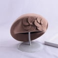 thumbnail image 3 of CoCopeaunt The New Korean Version Of The Wool Hat Europe And The United States British Double Flower Winter Hat Beret, 3 of 6