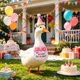 thumbnail image 5 of Porch Goose Birthday Hat and Bib Set for 23 Inch Goose Statue, Birthday Party Goose Outfit Decoration, Lawn Goose Accessories for Garden Porch Patio Yard Celebration Display, 5 of 6