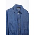 thumbnail image 5 of HH TRAF 2024 Camisas de mujer Denim Azul Cuello vuelto Manga larga Lazo decorado Blusas de un solo pecho Otoño Mujer Tendencia, 5 of 5