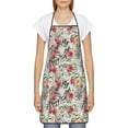 thumbnail image 2 of Naloa 1Pack Adjustable Bib Apron Waterdrop Resistant Cooking Kitchen Aprons for Women Men Chef, Roses Mixed Zebra Print, 2 of 5