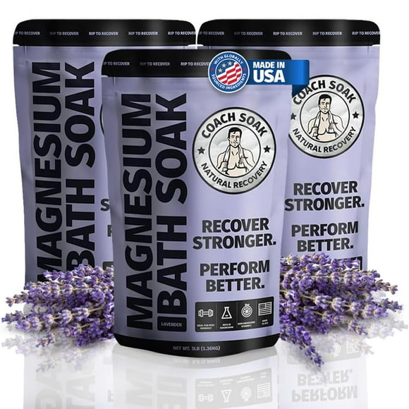 Bath Soak Coach Soak Recovery Lavender, paquete de 3 unidades, 4,08 kg en total