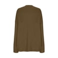 thumbnail image 3 of Women's Solid Color Loose V-Neck Sweater Knitted Cardigan Jacket, Comfortable Open Front Design for Layering and Everyday Wear,Brown,M, 3 of 5