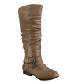 thumbnail image 1 of Bottes Cavalières à Fermeture Éclair pour Femmes, Hauteur Genou, Décontractées, Talon Plat Bas, Bottes d'Hiver, Chaussures (Cognac, 9), 1 of 5