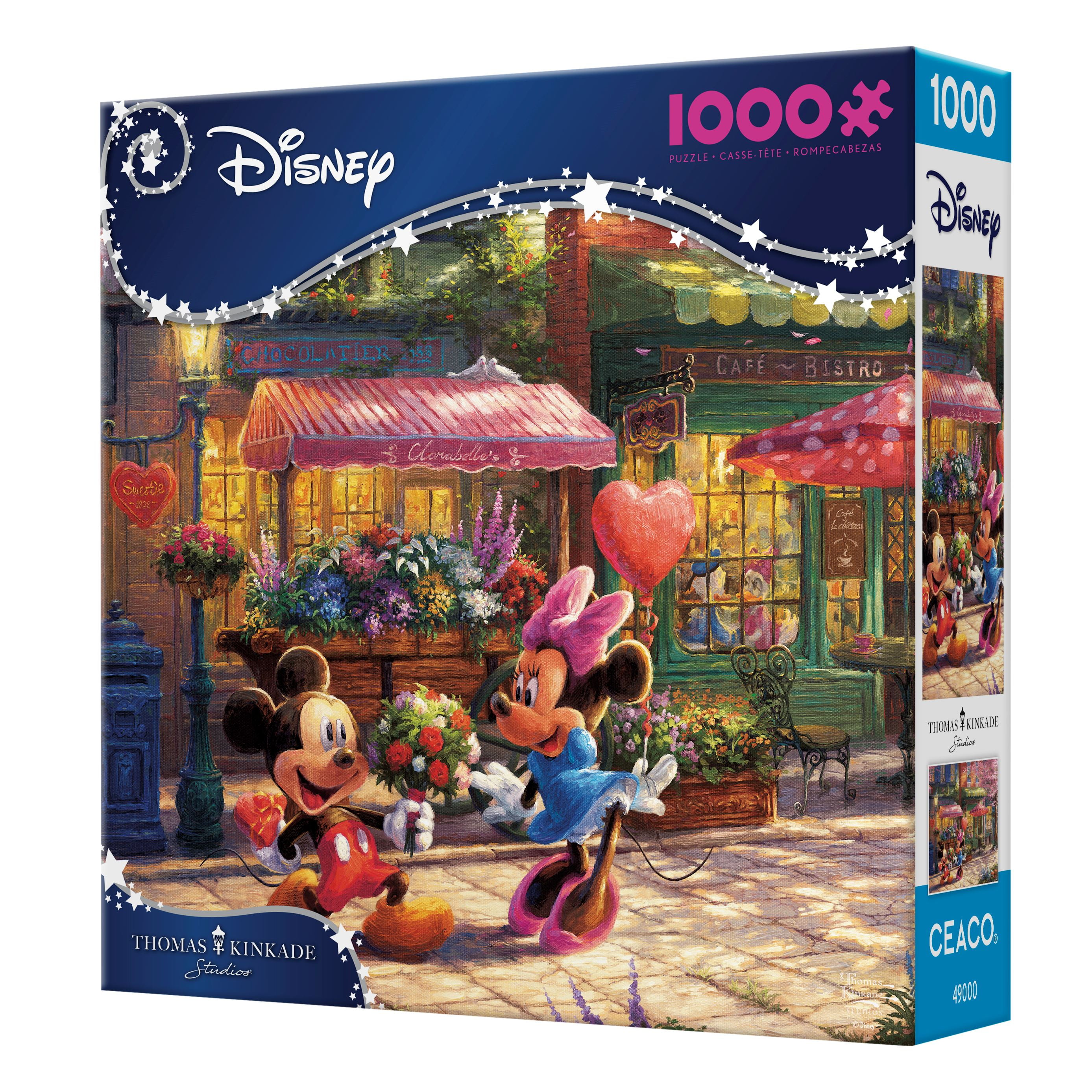 Ceaco 1000 Piece Mickey and Minnie Sweetheart Cafe Interlocking Jigsaw Puzzle
