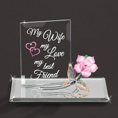 My Wife, My Best Friend - Pink Glass Figurine For Best