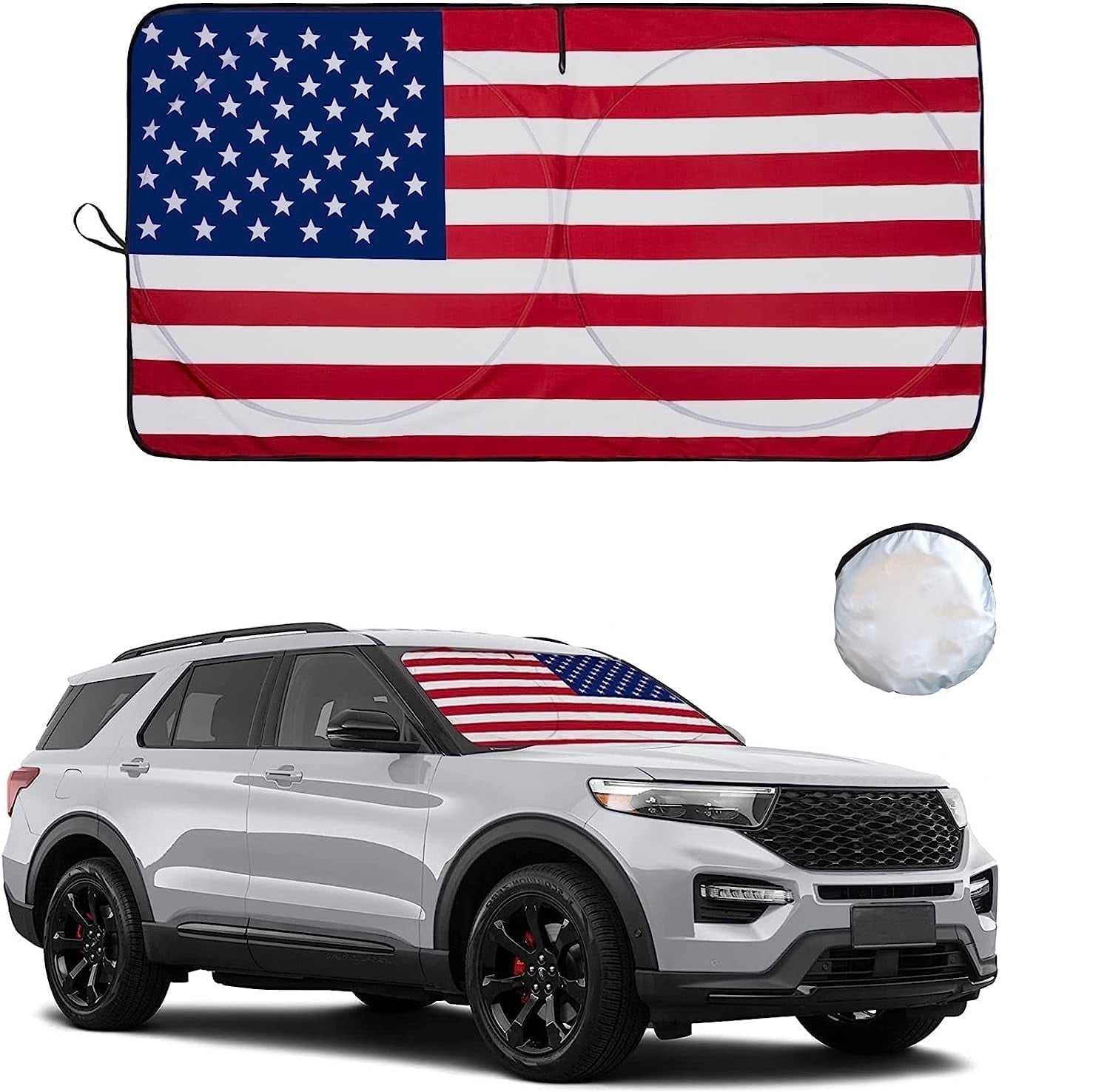 ASTRAEA Foldable Car Window Sunshade with American Flag photo 1
