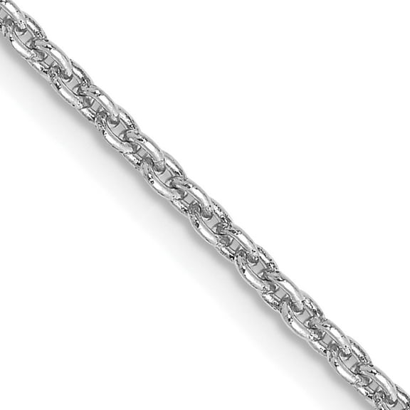 14K White Gold Wg 2mm Round Open Link Cable Chain (22 X 2) Made In Peru pen210-22