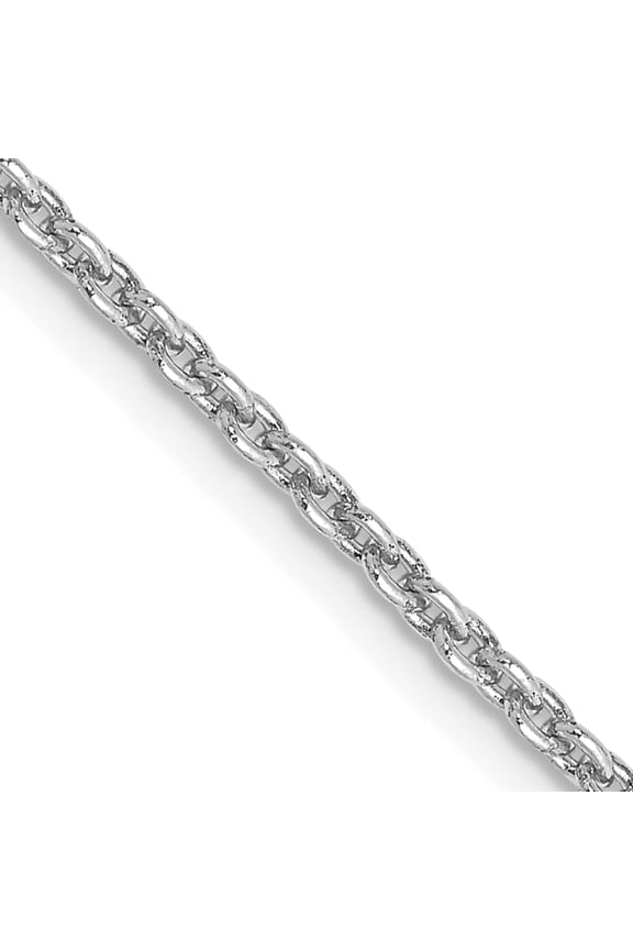 14K White Gold Wg 2mm Round Open Link Cable Chain (16 X 2) Made In Peru pen210-16