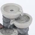 thumbnail image 3 of LuxenHome Polyresin Gray Tiered Pots Patio Fountain, 3 of 7