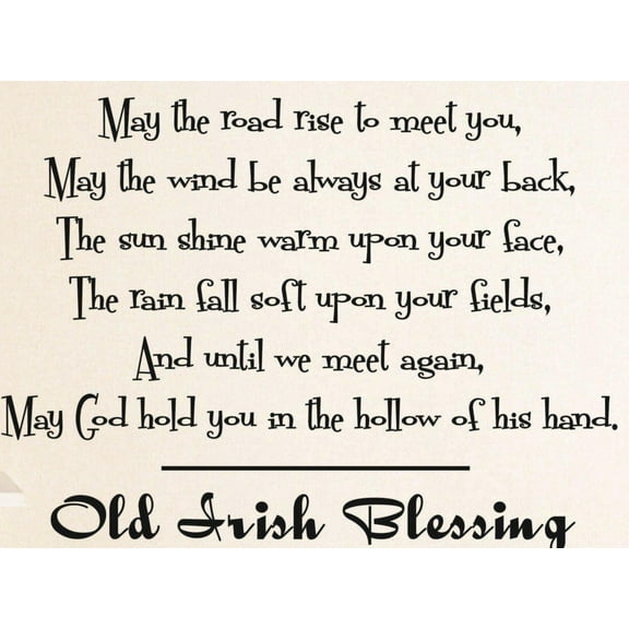 Vinyl Wall Quote Decals for Home - Old Irish Blessing Stylish Wall Sticker for Easy Home Decoration - Size: 13 In x 13 In