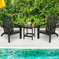 thumbnail image 3 of Costway 3PC Patio Adirondack Chairs Side Table Set Solid Wood Garden Deck Black, 3 of 9