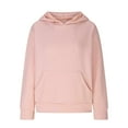 thumbnail image 2 of Kids Sweatshirt Girls 4-18 Fayshow0 140 Pink 48%Polyester,38%Rayon,11%Cotton,3%Spandex Solid Color Children Hooded Top Girls Long Sleeved Sweatshirt Round Neck Pullover Top, 2 of 3
