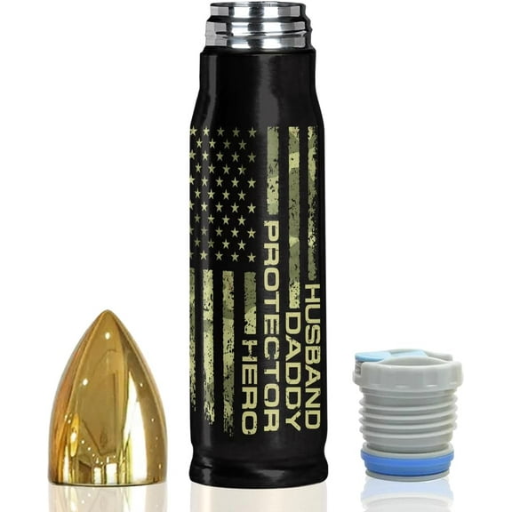 Husband Daddy Black 17oz Stainless Steel Bullet Tumbler - Christmas Gifts for Husband from Wife, Gifts for Him, Husband Birthday Gift - Christmas Gifts for Dad from Daughter Son, Dad Gifts