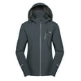 thumbnail image 3 of Little Donkey Andy Women's Softshell Jacket Ski Jacket with Removable Hood, Fleece Lined Black Heather Size L, 3 of 7