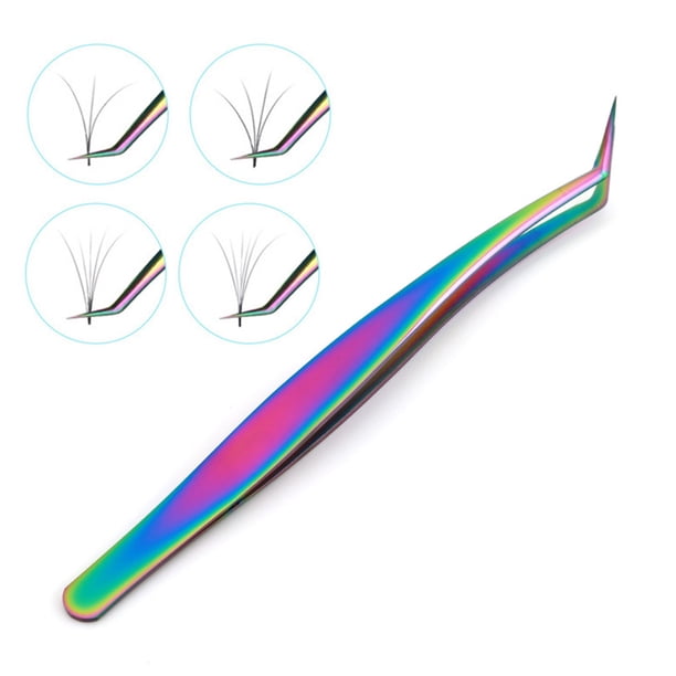 Pinzas para extensiones de pestañas BuyWeek Pinzas para pestañas curvas y puntiagudas