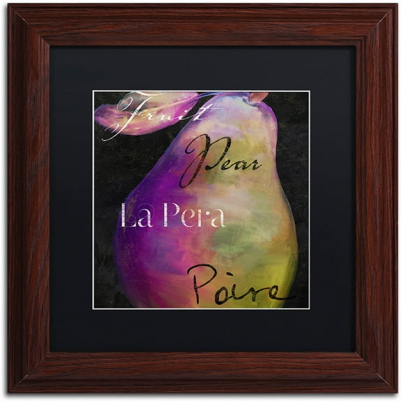 Trademark Fine Art "Painted Pear II" Canvas Art by Color Bakery Black Matte, Wood Frame