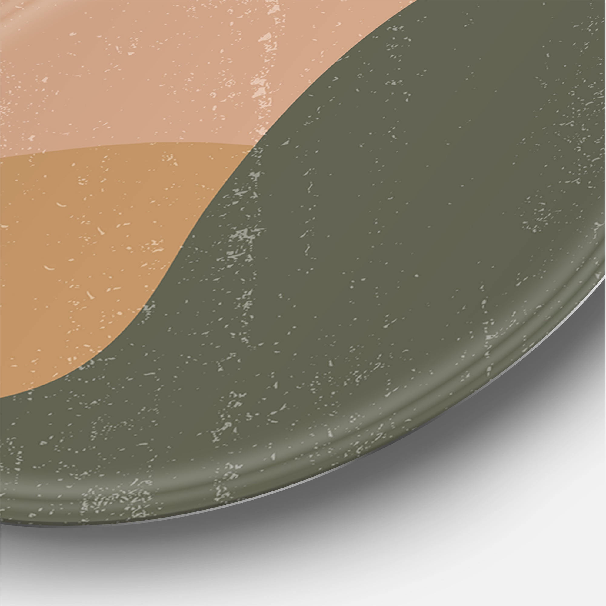 Designart 'Abstract Earth Toned Mountains With Red Moon I' Modern Circle Metal Wall Art 11x11 - Disc of 11