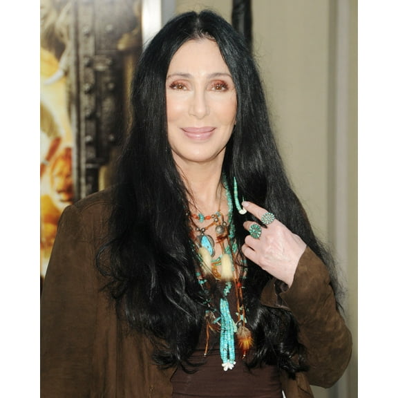 Cher Candid Portrait Indian Jewelry 24x36 HD Aluminum Wall Art