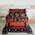 thumbnail image 2 of jejeloiu Football Game Gamer Queen Comforter Set,Orange Black Bedding Comforter Set For Boys Reversible 3 Pieces, 2 of 8