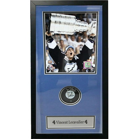 NHL Vincent Lecavalier Autographed Shadow Box with Hockey Puck, 14x20