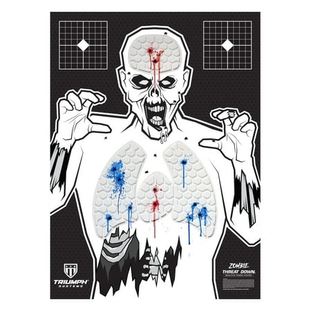 Threat Down Zombie Bleeding Target | Reactive Target | Shooting Target | Reactive Splatter Cells | Air Rifle, Pistol, Shotgun, Throwing Knives |
